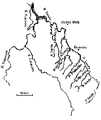 Map showing how the rivers of the study area relate to each other