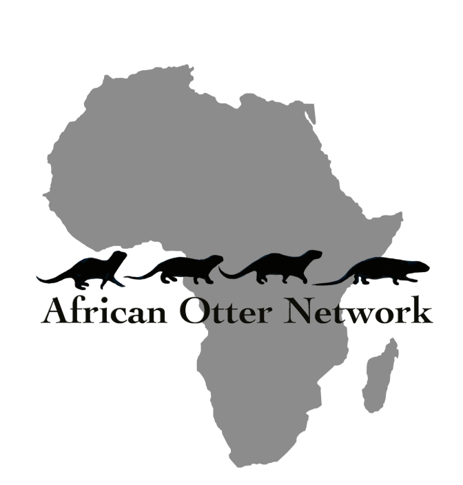 Outline of Africa with four otters running across it and the title African Otter Network